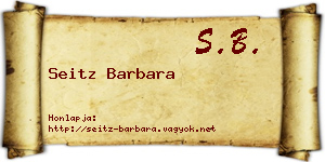 Seitz Barbara névjegykártya